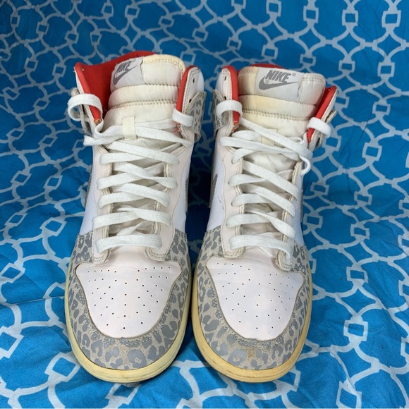 Nike Men’s size 7.5 Dunk high skinny leopard print white tan sail grey hi top og - Picture 3 of 11